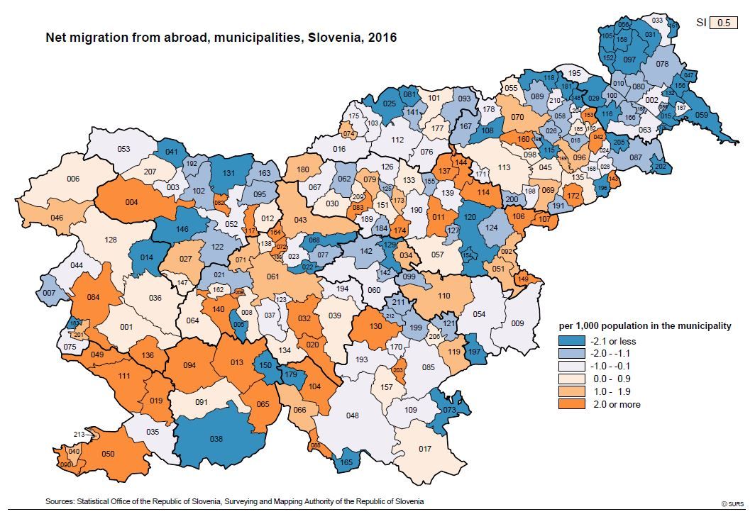 Net migration from abroad, municipalities, Slovenia, 2016.JPG