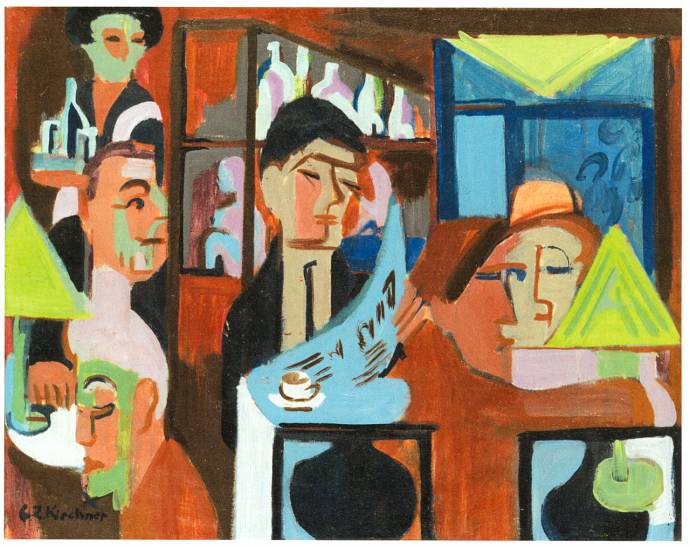 Cafe in Davos - Oil on canvas - 1928