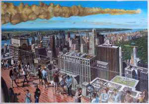 Top of The Crisis 2, oil on canvas, 4.6 x 6.5 feet