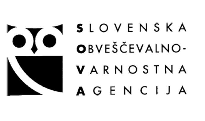 The logo of the Slovenian police and intelligence agency, SOVA (with &quot;sova&quot; meaning &quot;owl&quot; in Slovene)