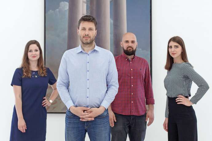 The SLOART team: Tina Fortič Jakopič, Damjan Kosec, Dominik Vučković, Katarina Hergouth