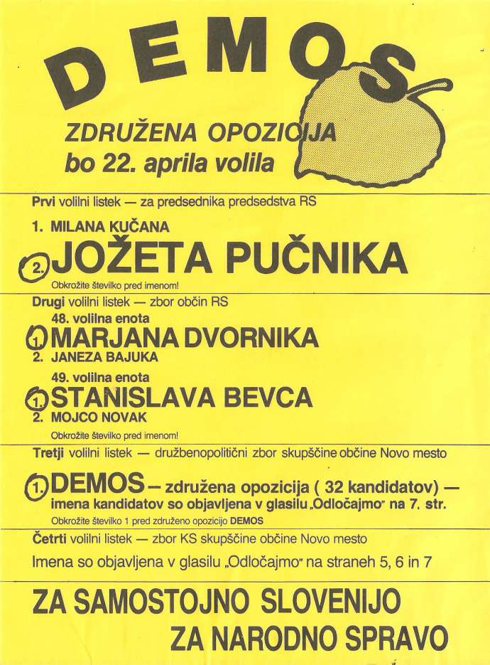 Demos&#039; election campaign poster, 1990