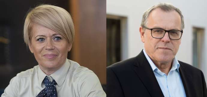 Left, Minister Pivec; right Mayor Markočič 