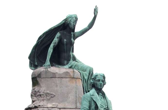 Prešeren and his muse, Ljubljana