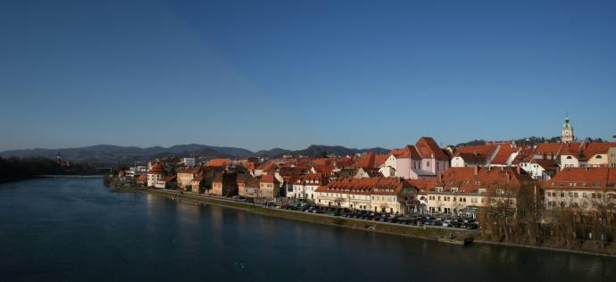 The river Drava and the city of Maribor
