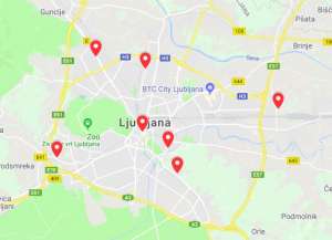 The possible locations of the speed traps