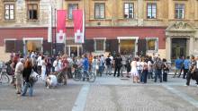In the square