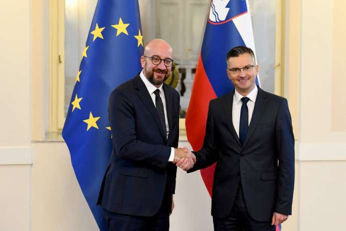 Prime Ministers Charles Michel and Marjan Šarec