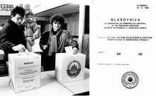 Two voters, and the ballot paper: 