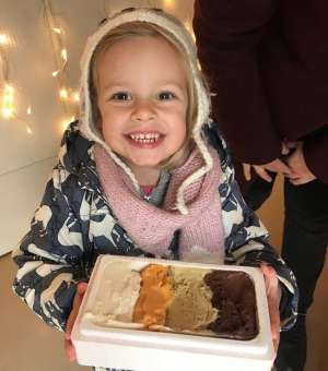 One happy customer, in winter