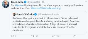 Janša: Slovenia Supports the Democratic Demands of Belarusians