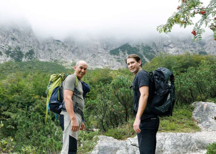 Janša &amp; Kurz Reach the Top of Triglav