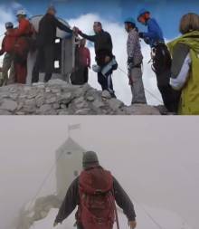 The summit on September 01 2017 (top) and September 25, 2015 (bottom)