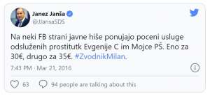 Janša Loses Appeal in “Washed-up Prostitute” Defamation Case with Journalist