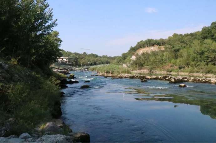 Solkan, the area where the child was swept away