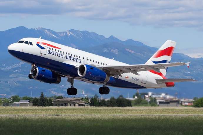 A British Airways Airbus A319-131, flying out of Italy