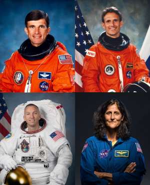 Clockwise from top left: Ronald Šega, Jerry Linenger, Sunita Williams and Randy Bresnik.