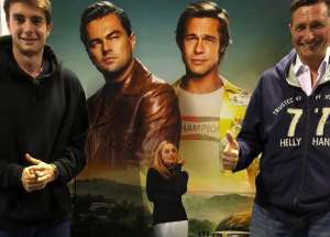 Luka Pahor, far left, and President Pahor, far right