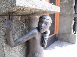 A sculpture outside the Parliament building