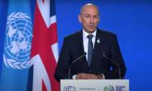 PM Janša speaking in Glasgow