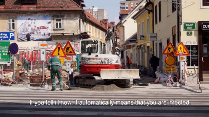 Despite Covid-19, Immigrant Construction Workers Continue to Work in Ljubljana (English Subtitles)