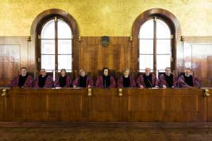 The members of the Constitutional Court in July 2018