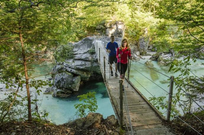 Hanging bridge at Brijeka, Bovec