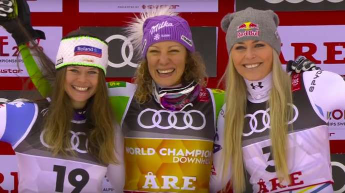 Alpine Skiing: Štuhec Wins Downhill Title, Vonn Retires in 3rd Place (Videos)