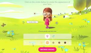 Screenshot from making a personalised book