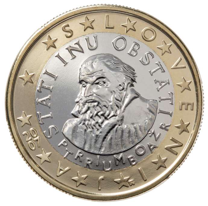 Primož Trubar on Slovenia&#039;s one euro coin