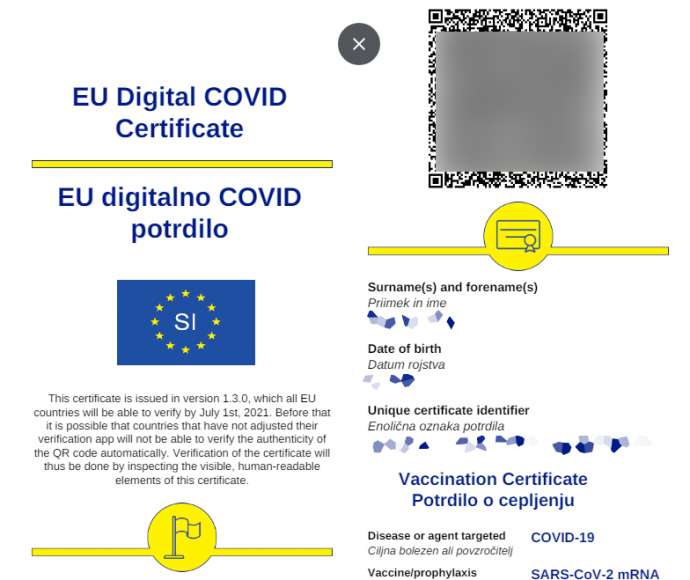 Slovenia Introduces Digital COVID &quot;Passport&quot;, Paper Version Coming This Week