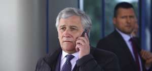 Antonio Tajani arrives at Sofia Airport ahead of the EU - Western Balkans Summit 