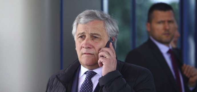 Antonio Tajani arrives at Sofia Airport ahead of the EU - Western Balkans Summit 