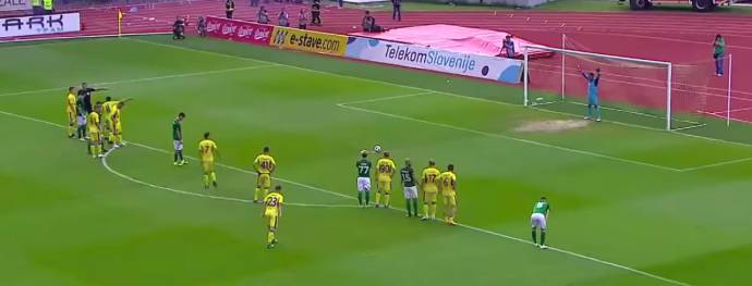 The penalty that equalised for Olimpija