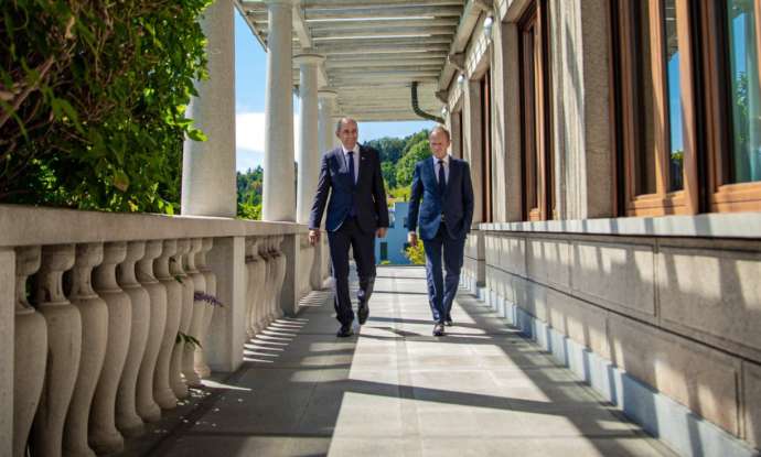 President Janša and Donald Tusk, head of the European People&#039;s Party