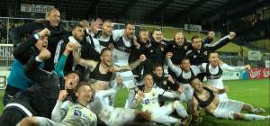 The players celebrating