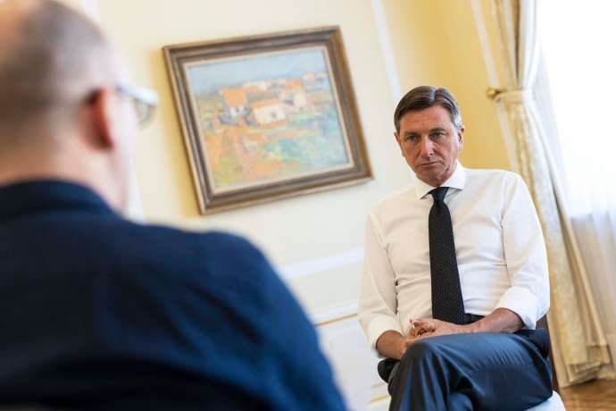 President Pahor being interviewd